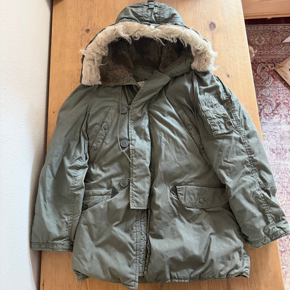 Vintage 1983 US Military N-3B Parka Greenbrier Extreme Cold Weather XS Olive